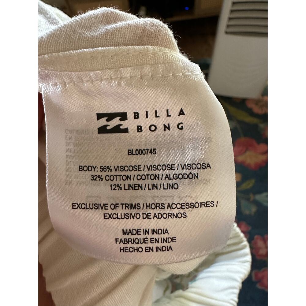 Billabong Crush Elastic Waist Pants Salt Crystal Size Small - Picture 7 of 7